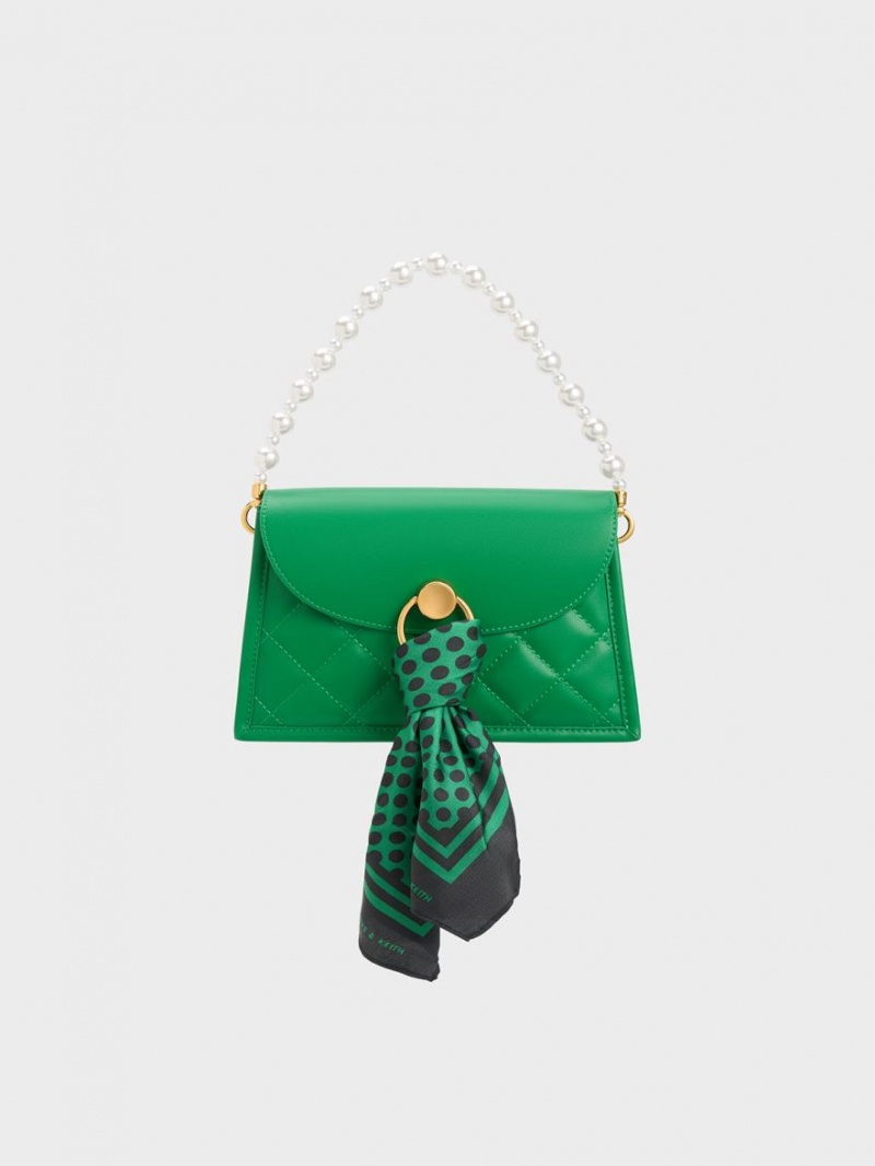 Geanta De Umar Charles & Keith Roza Beaded Handle Scarf Verzi | 480CAVEMK