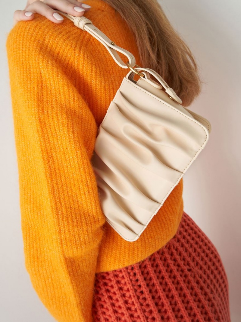 Geanta De Umar Charles & Keith Ruched Bead-Handle Bej | 263WCLMZU
