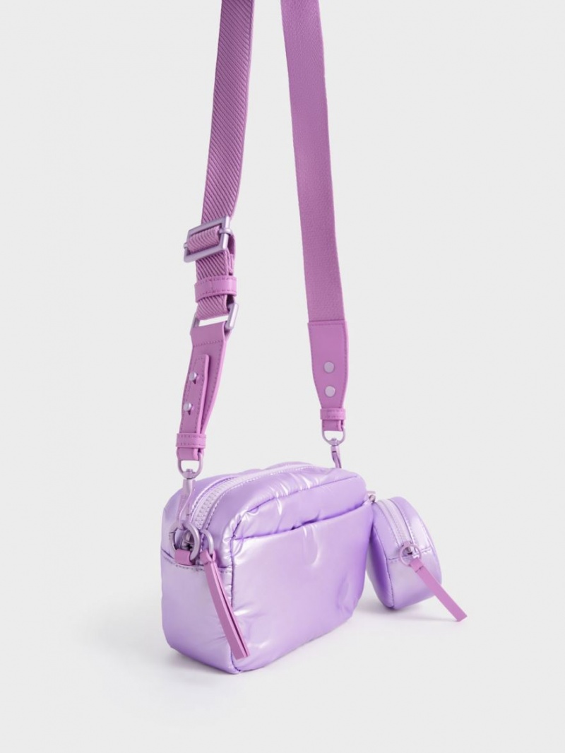 Geanta De Umar Charles & Keith Sianna Nailon Boxy Violet | 286HCTOJA