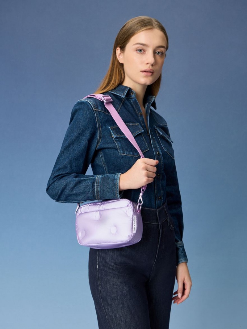Geanta De Umar Charles & Keith Sianna Nailon Boxy Violet | 286HCTOJA