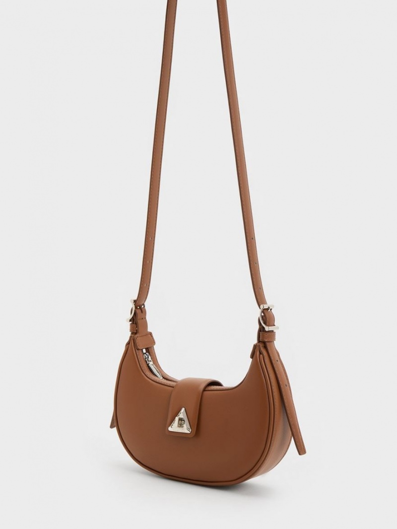 Geanta De Umar Charles & Keith Trice Metallic Accent Belted Maro | 270OUCVZL