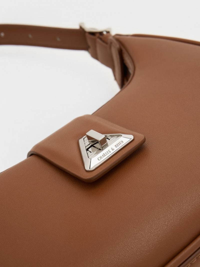 Geanta De Umar Charles & Keith Trice Metallic Accent Belted Maro | 270OUCVZL