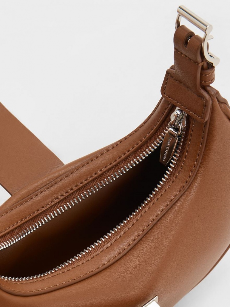 Geanta De Umar Charles & Keith Trice Metallic Accent Belted Maro | 270OUCVZL
