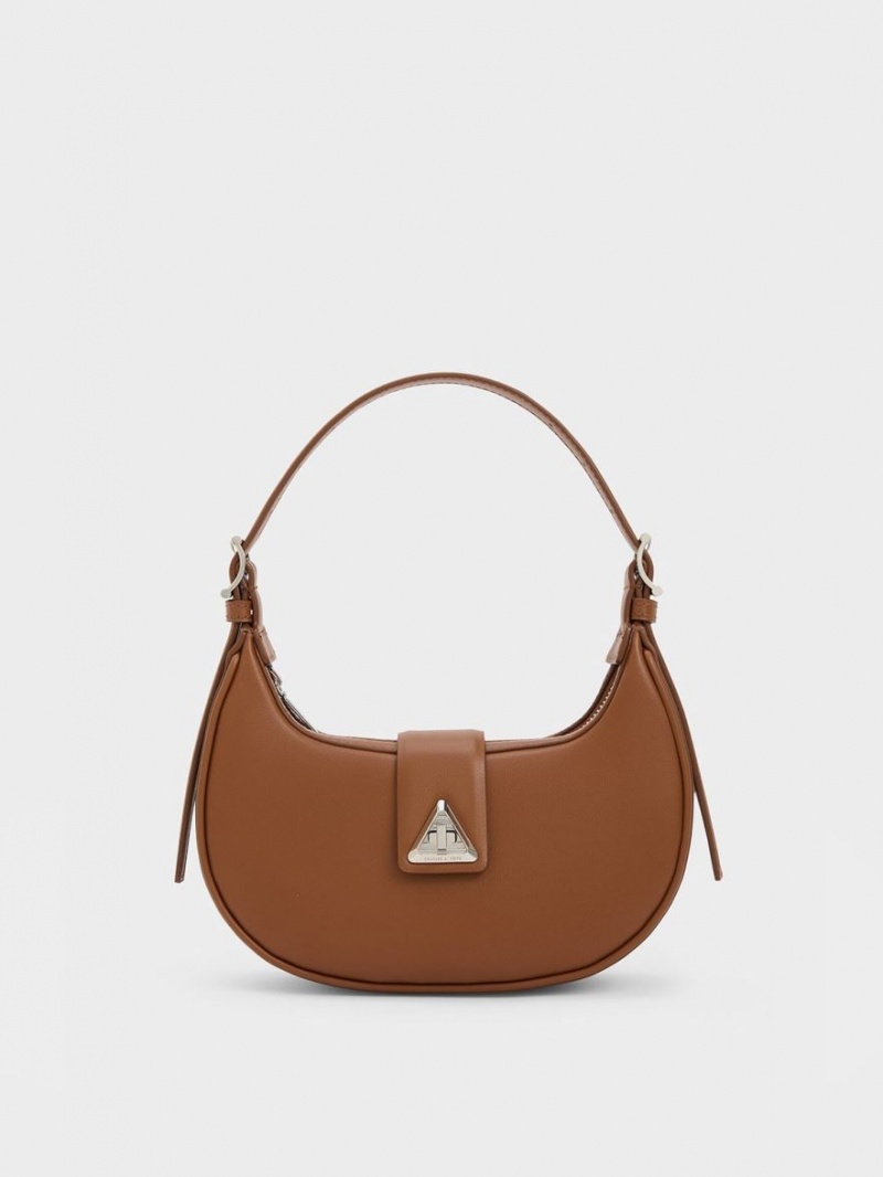 Geanta De Umar Charles & Keith Trice Metallic Accent Belted Maro | 270OUCVZL