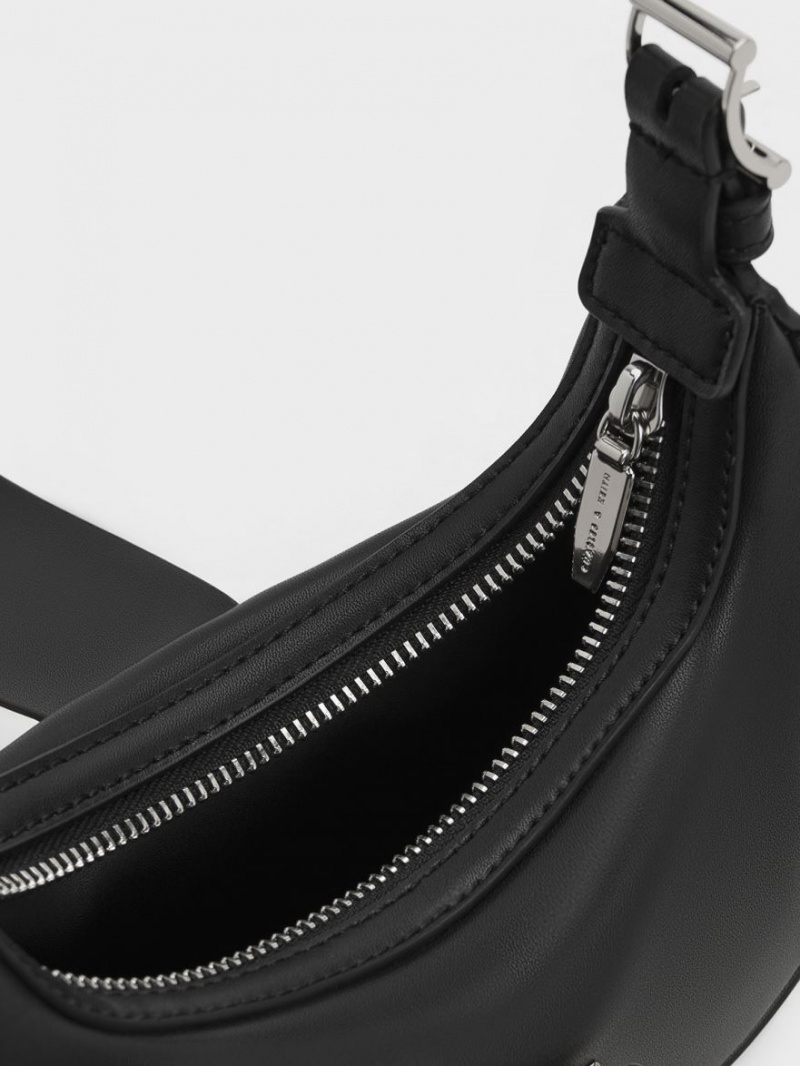 Geanta De Umar Charles & Keith Trice Metallic Accent Belted Negrii | 864ZTYHEJ