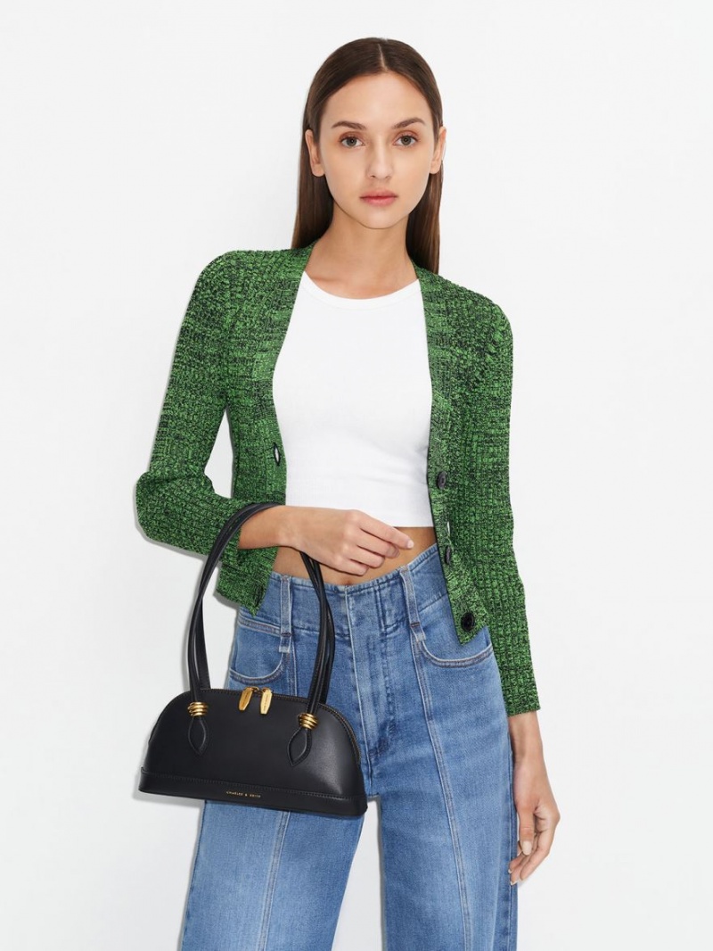 Geanta De Umar Charles & Keith Trudy Elongated Handle Negrii | 814ANHKGJ