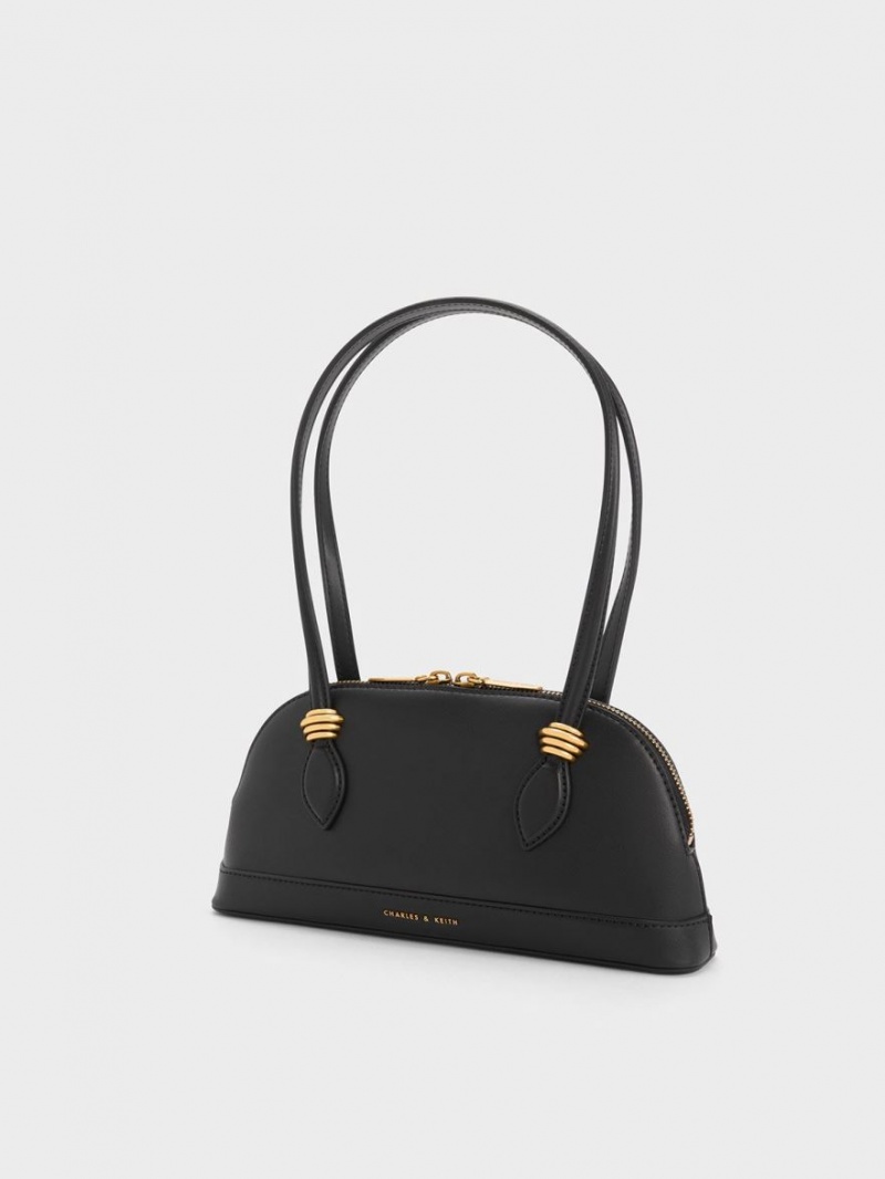 Geanta De Umar Charles & Keith Trudy Elongated Handle Negrii | 814ANHKGJ