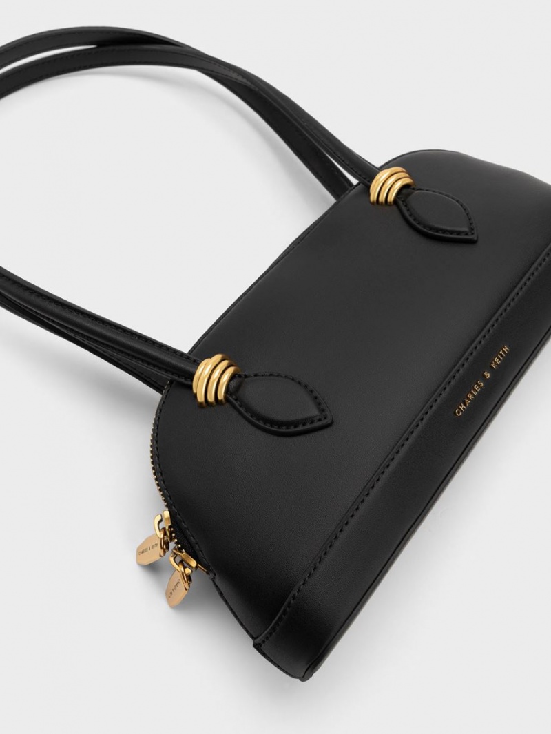 Geanta De Umar Charles & Keith Trudy Elongated Handle Negrii | 814ANHKGJ