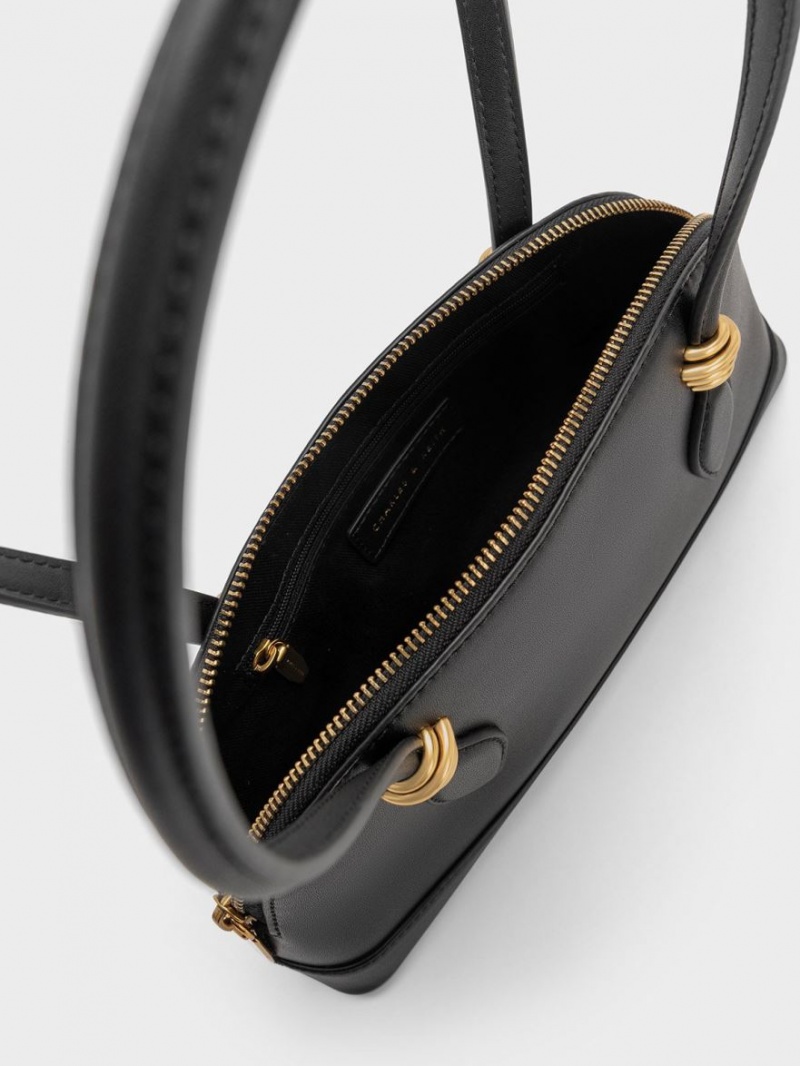 Geanta De Umar Charles & Keith Trudy Elongated Handle Negrii | 814ANHKGJ