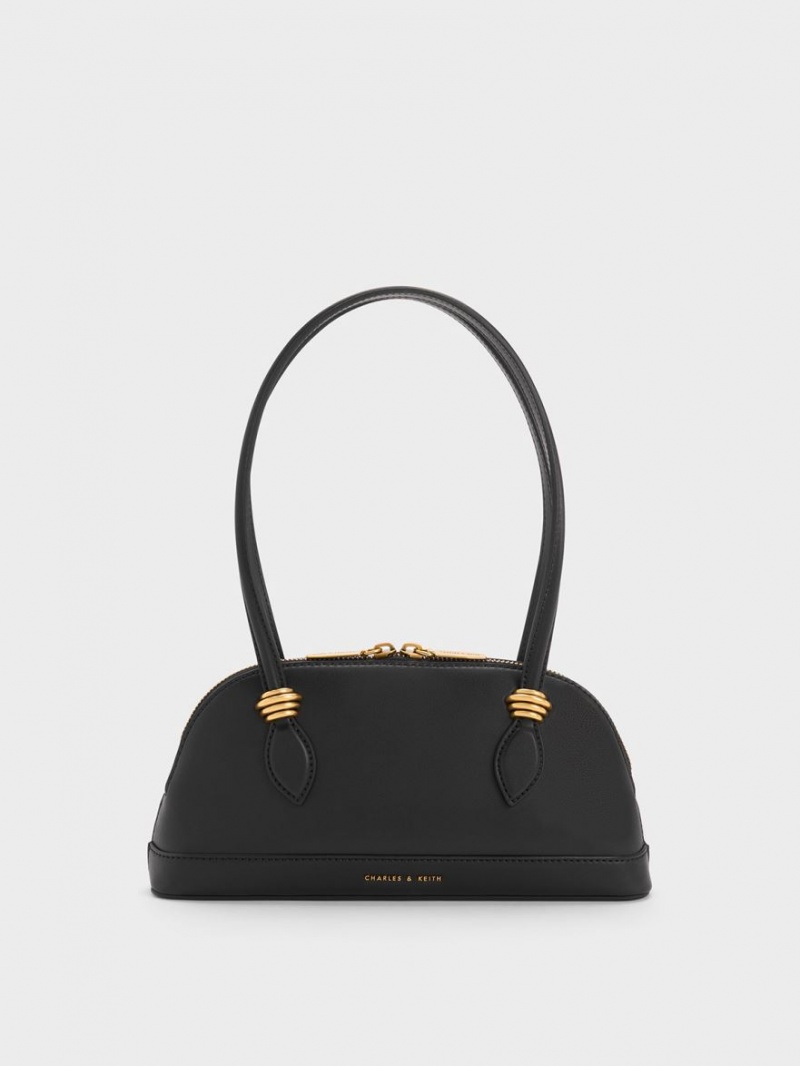 Geanta De Umar Charles & Keith Trudy Elongated Handle Negrii | 814ANHKGJ