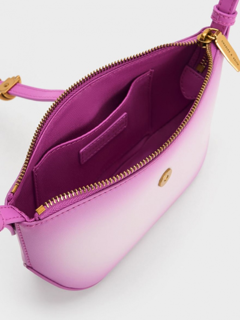 Geanta De Umar Charles & Keith Trudy Ombre Belted Geometric Violet | 674KYXTLO