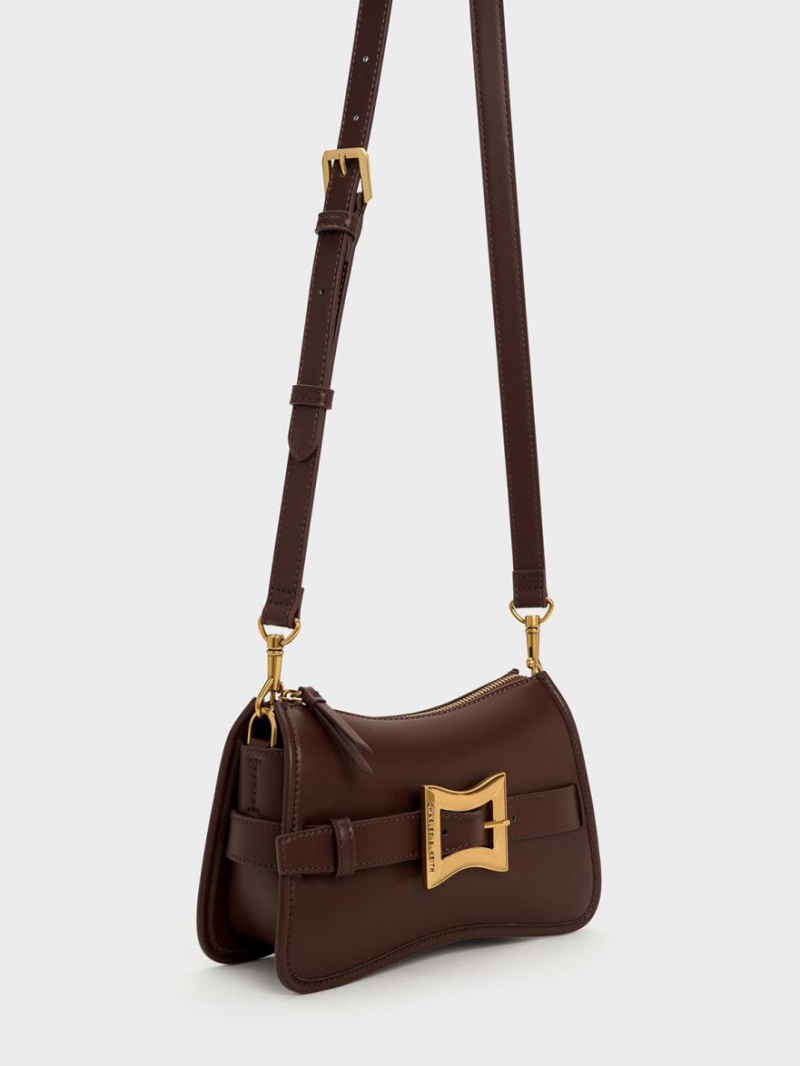 Geanta De Umar Charles & Keith Xanthe Grosolan Chain Maro Inchis | 743QAMDBN