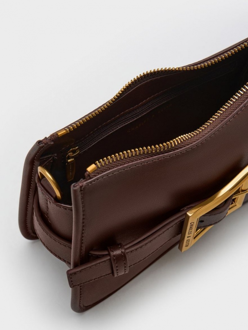 Geanta De Umar Charles & Keith Xanthe Grosolan Chain Maro Inchis | 743QAMDBN