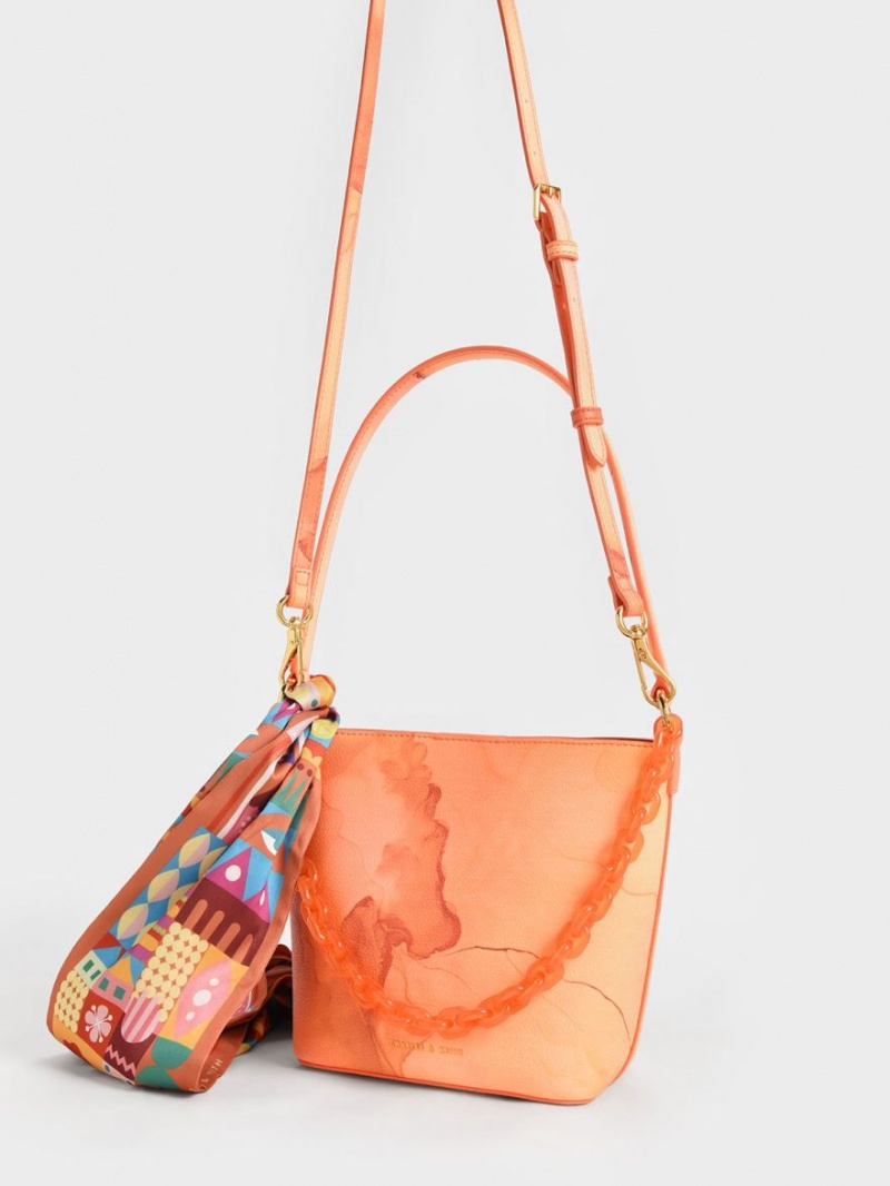 Geanta Galeata Charles & Keith Alcott Scarf Corai | 542EHDVPR