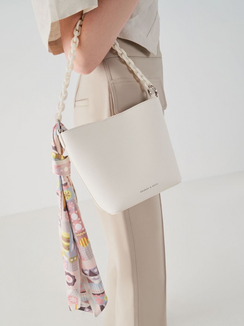 Geanta Galeata Charles & Keith Alcott Scarf Albi | 736OEFHCI