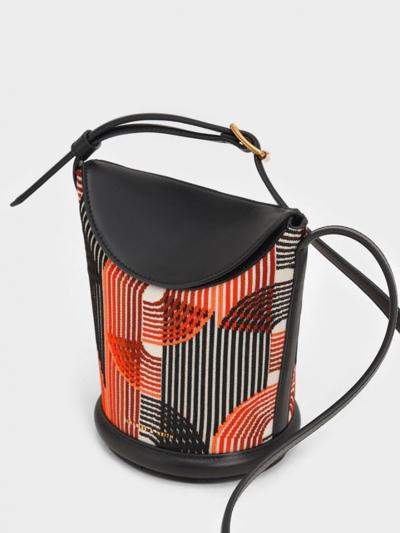 Geanta Galeata Charles & Keith Aurea Printed Tricotate Portocalii | 592XGNQFE
