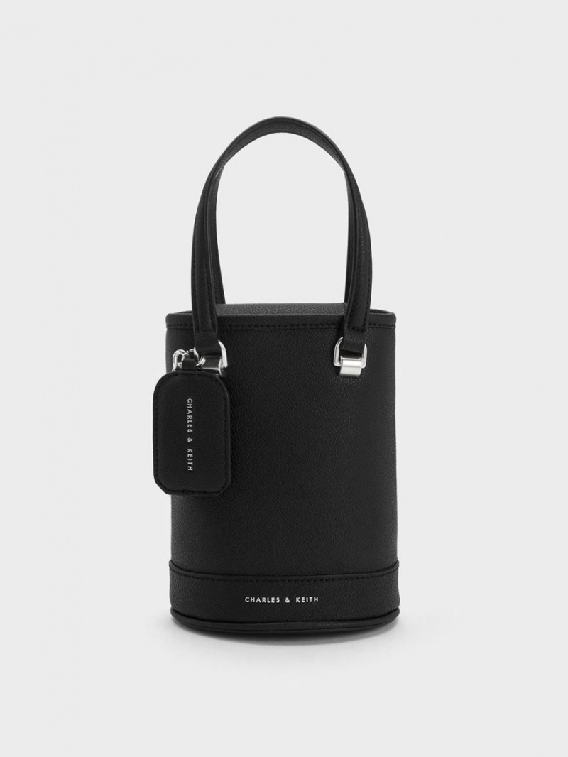 Geanta Galeata Charles & Keith Avis Cylindrical Negrii | 687ZCDWLG