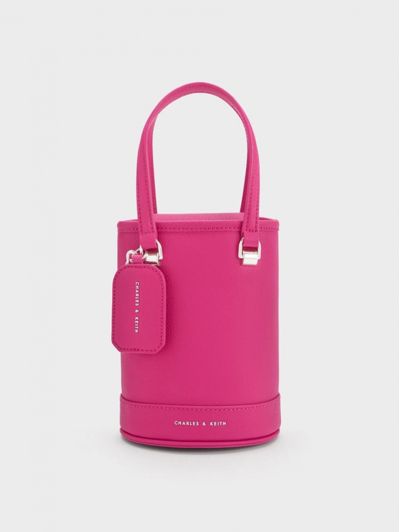 Geanta Galeata Charles & Keith Avis Cylindrical Fucsie | 481ELXUYD