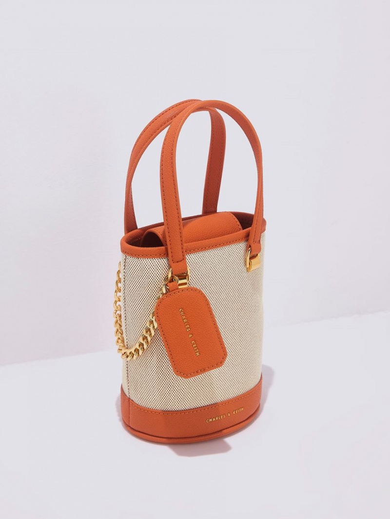 Geanta Galeata Charles & Keith Avis Cylindrical Portocalii | 781BDWKEY