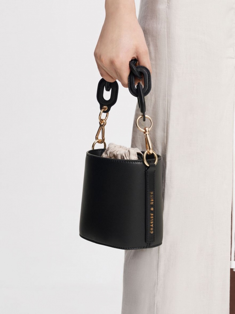 Geanta Galeata Charles & Keith Catena Negrii | 583YKNQCH