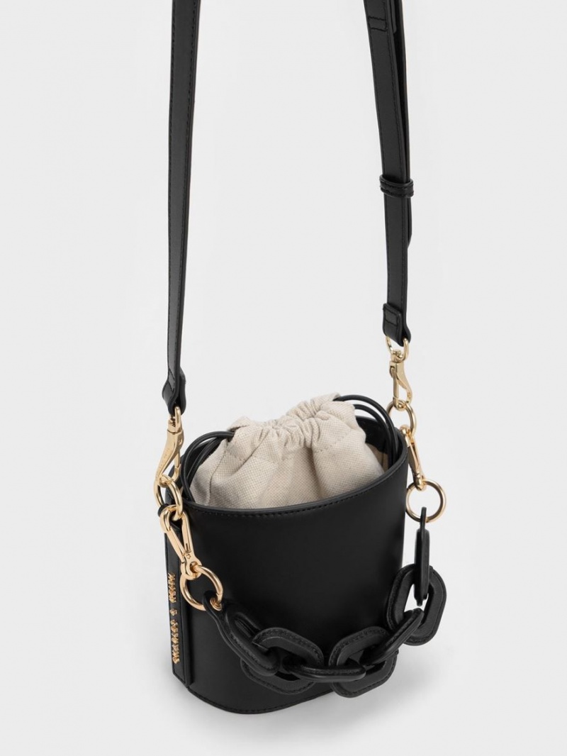 Geanta Galeata Charles & Keith Catena Negrii | 583YKNQCH