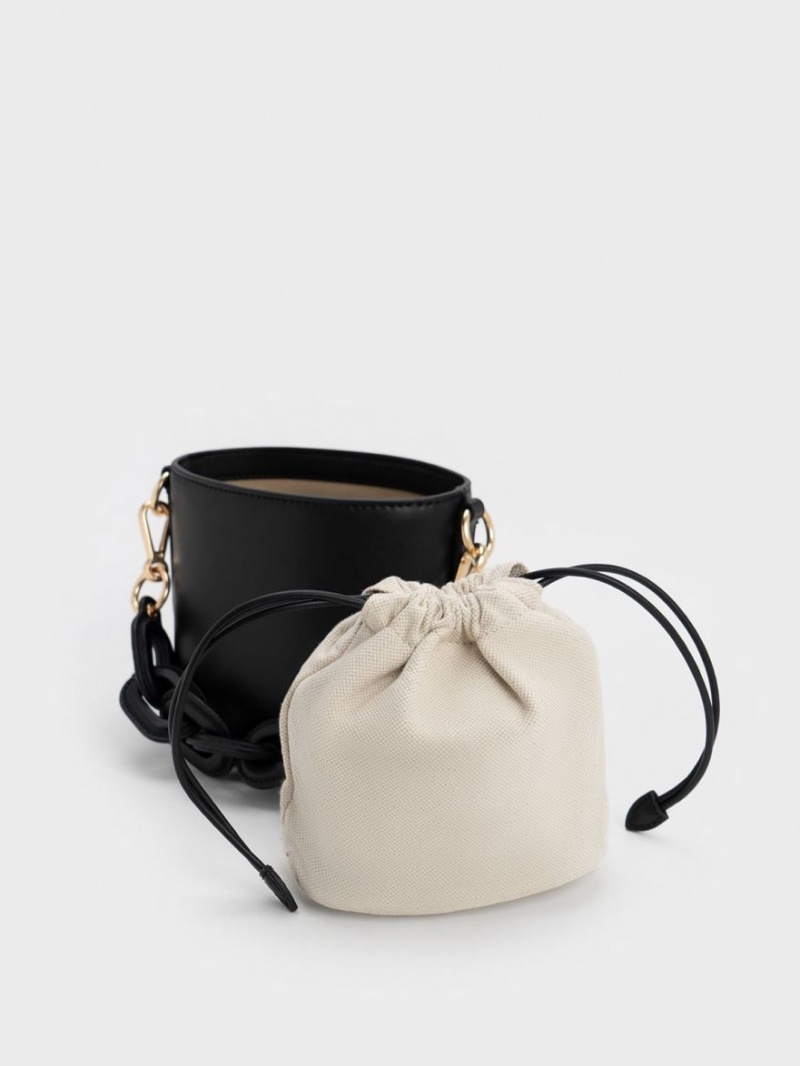 Geanta Galeata Charles & Keith Catena Negrii | 583YKNQCH