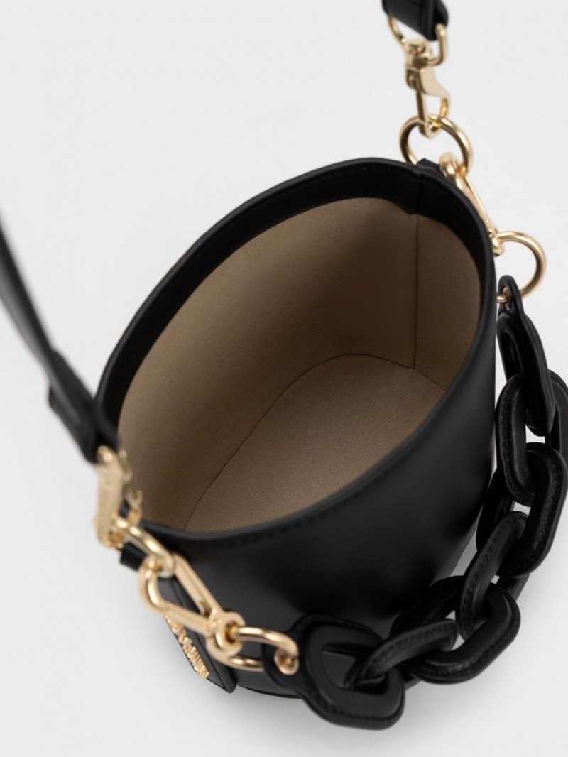Geanta Galeata Charles & Keith Catena Negrii | 583YKNQCH