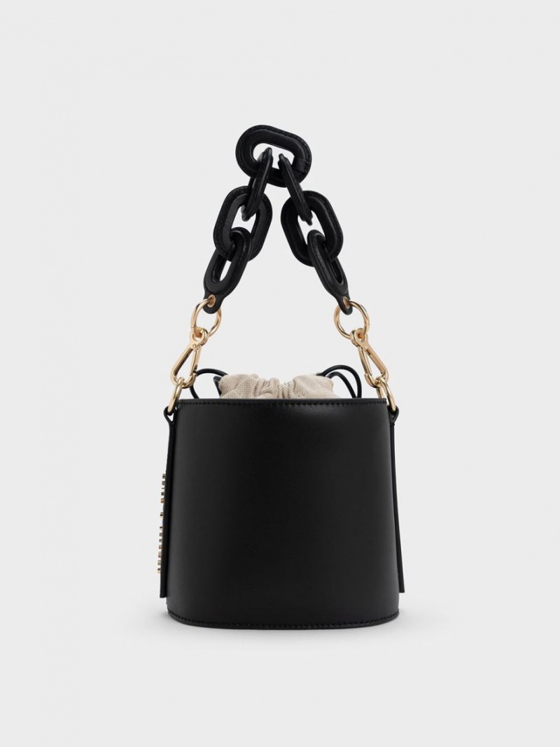 Geanta Galeata Charles & Keith Catena Negrii | 583YKNQCH