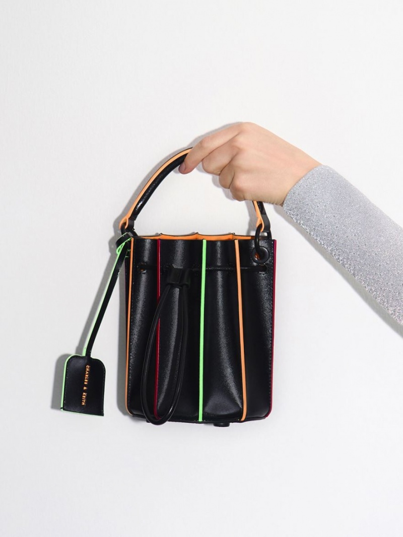Geanta Galeata Charles & Keith Clove Top Handle Negrii | 238FNJBHP