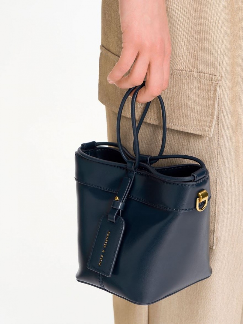 Geanta Galeata Charles & Keith Cordele Bleumarin | 897HSKNBL