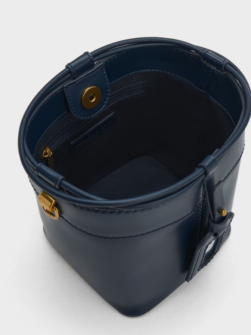 Geanta Galeata Charles & Keith Cordele Bleumarin | 897HSKNBL