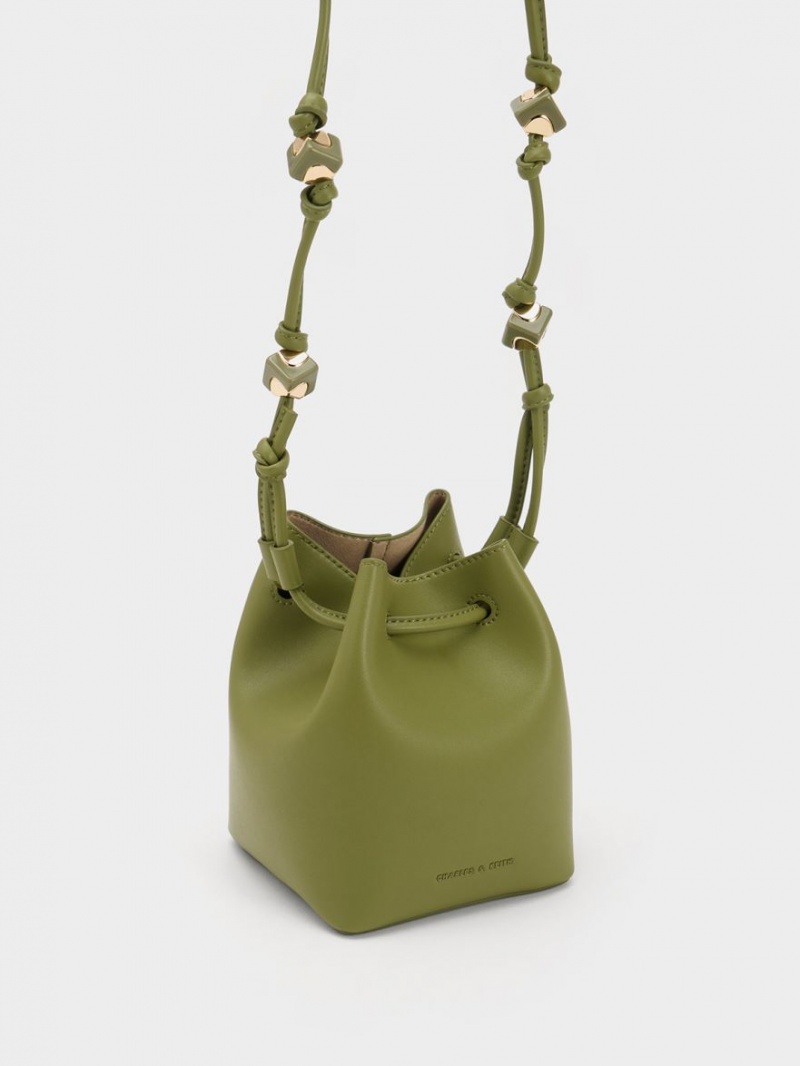 Geanta Galeata Charles & Keith Cube Knotted Masline Verzi | 817RBILVU