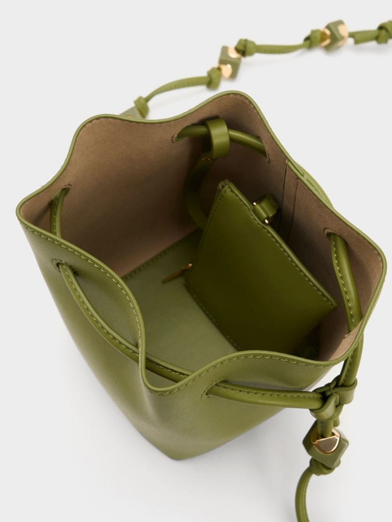 Geanta Galeata Charles & Keith Cube Knotted Masline Verzi | 817RBILVU