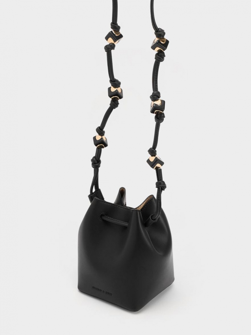 Geanta Galeata Charles & Keith Cube Knotted Negrii | 517VUYFKM