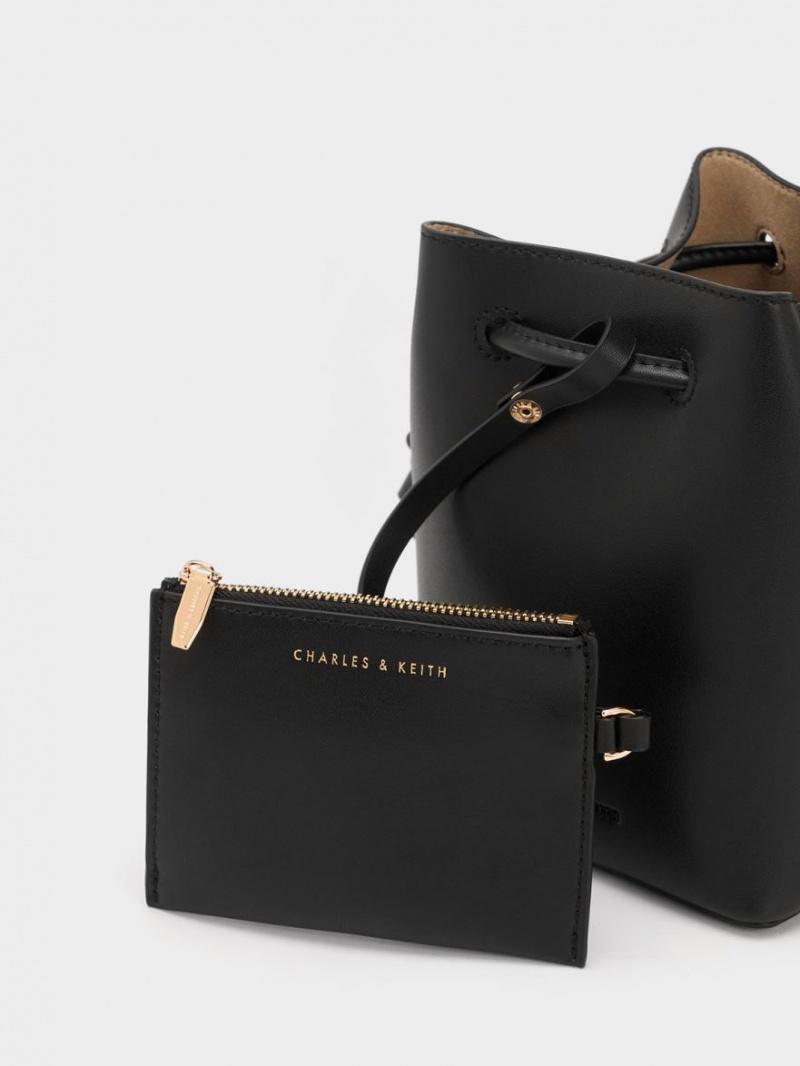 Geanta Galeata Charles & Keith Cube Knotted Negrii | 517VUYFKM