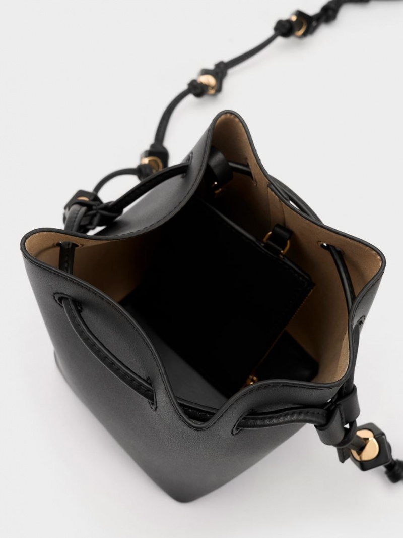 Geanta Galeata Charles & Keith Cube Knotted Negrii | 517VUYFKM