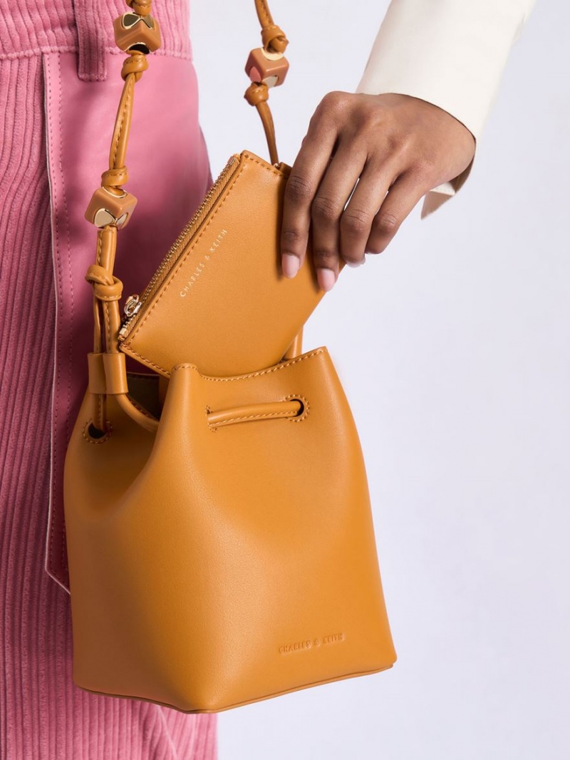 Geanta Galeata Charles & Keith Cube Knotted Portocalii | 468IBOWQT
