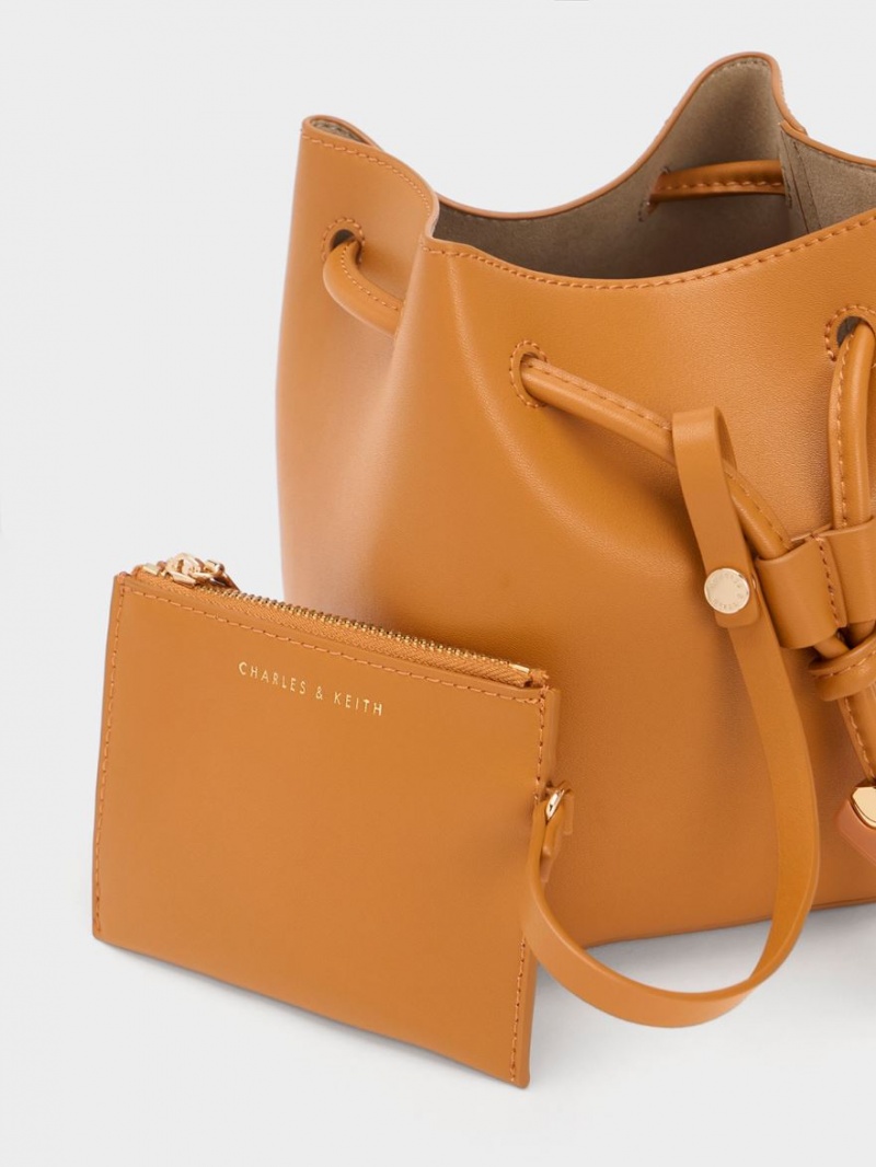 Geanta Galeata Charles & Keith Cube Knotted Portocalii | 468IBOWQT