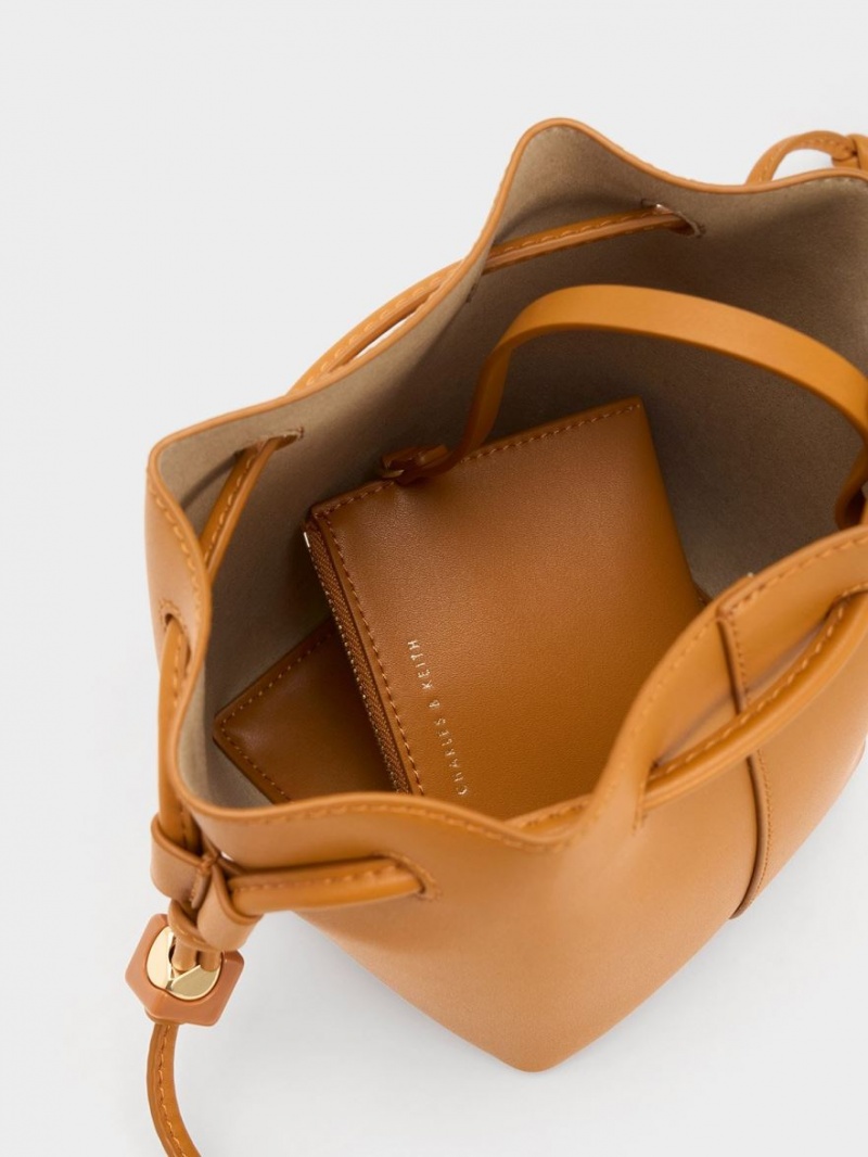 Geanta Galeata Charles & Keith Cube Knotted Portocalii | 468IBOWQT