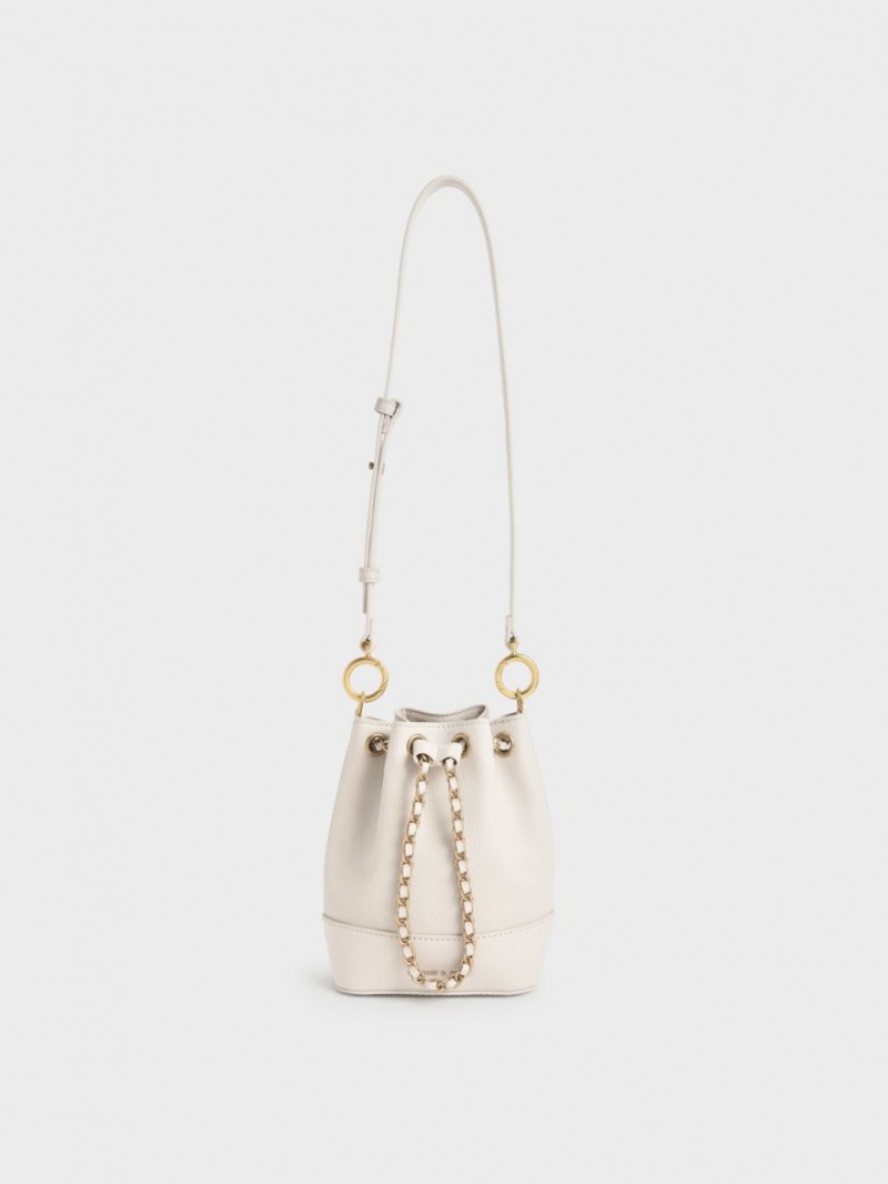 Geanta Galeata Charles & Keith Dancer Grosolan Chain Albi | 209KIRXNG