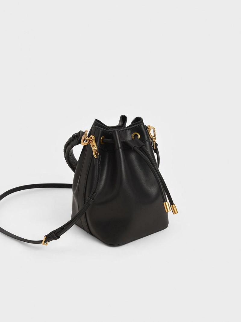 Geanta Galeata Charles & Keith Drawstring Negrii | 490EUQKRW