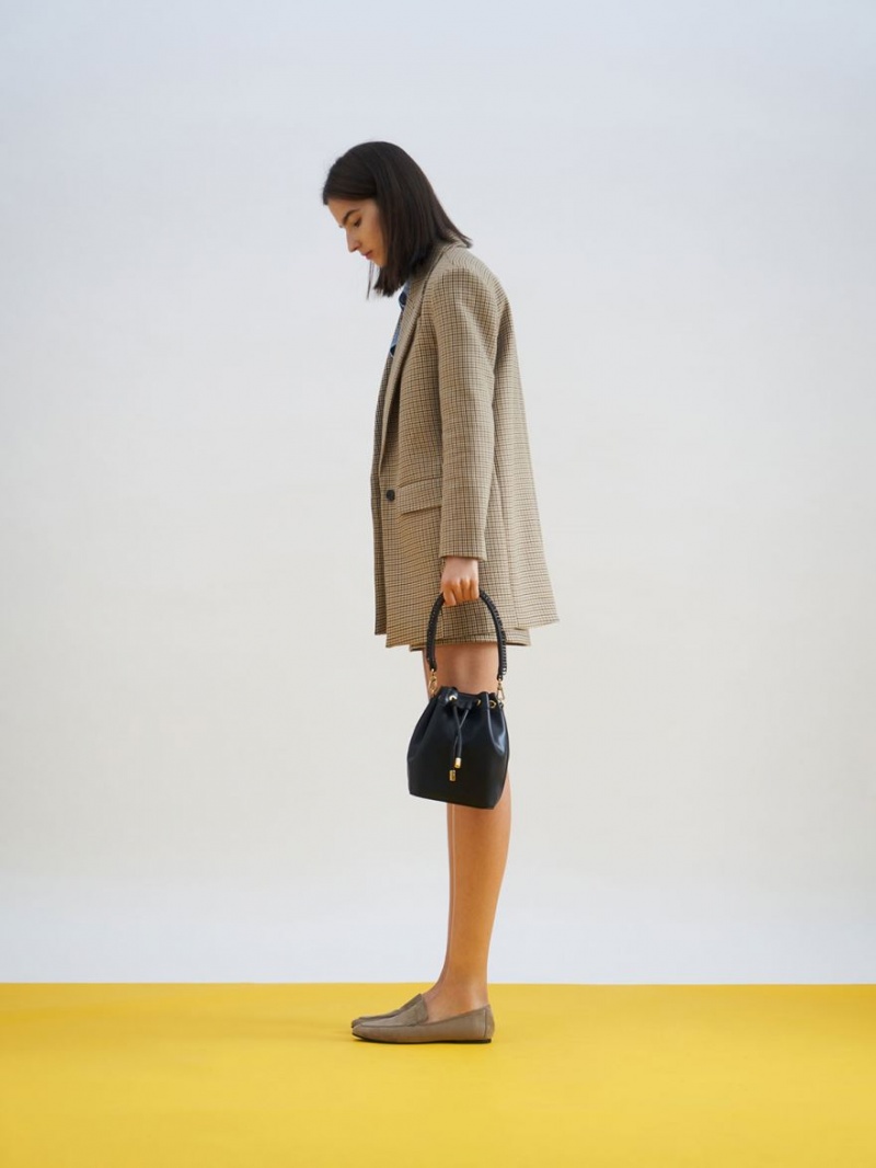 Geanta Galeata Charles & Keith Drawstring Negrii | 490EUQKRW