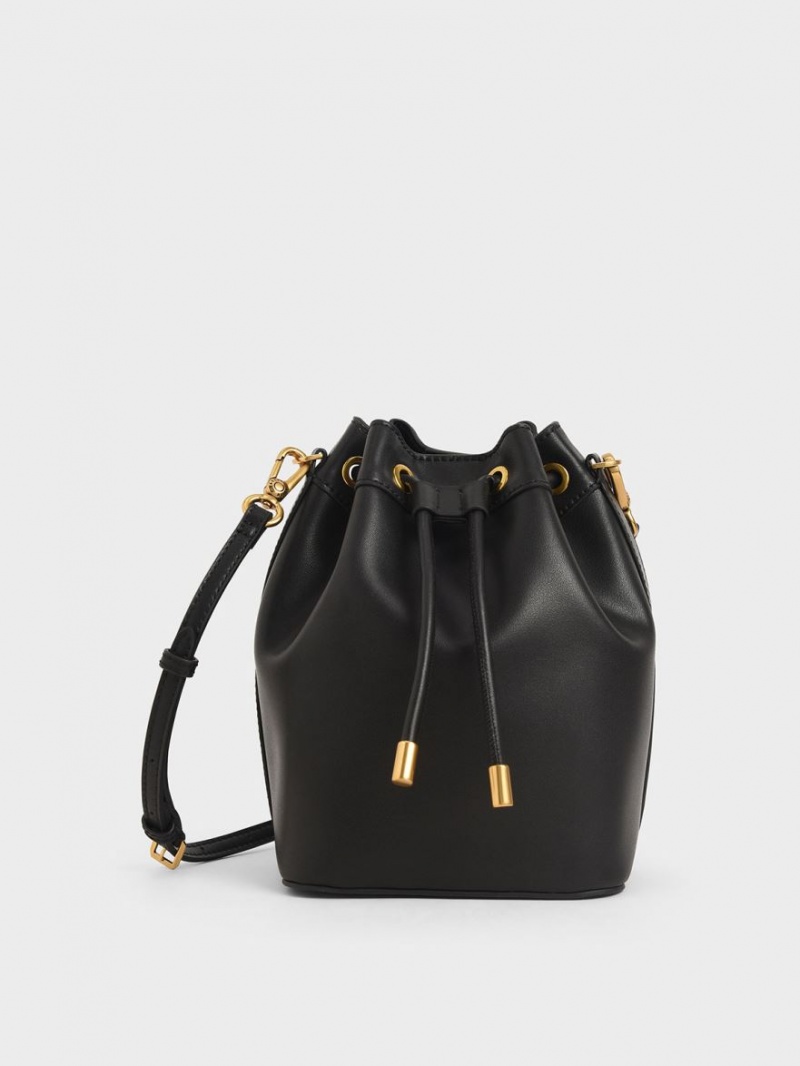 Geanta Galeata Charles & Keith Drawstring Negrii | 490EUQKRW