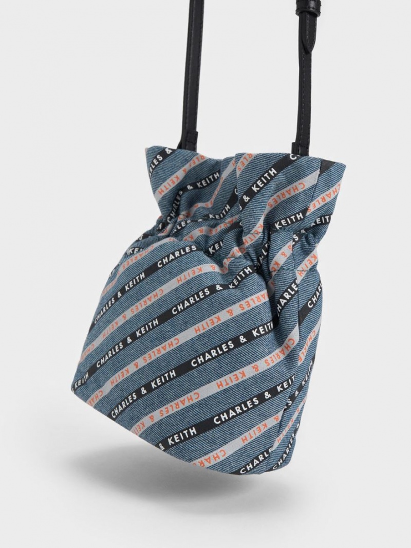 Geanta Galeata Charles & Keith Dua In Dungi Denim Albastri | 498DTQSER