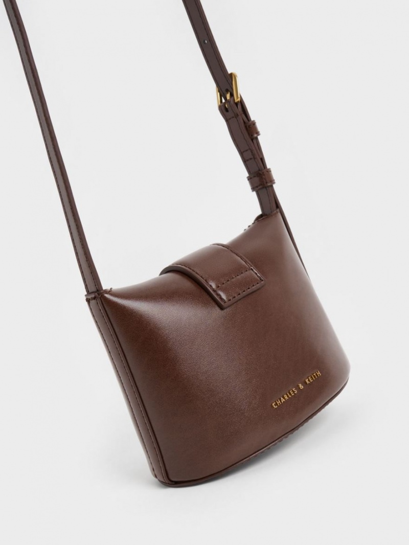 Geanta Galeata Charles & Keith Gabine Ciocolata | 384QHWOAP