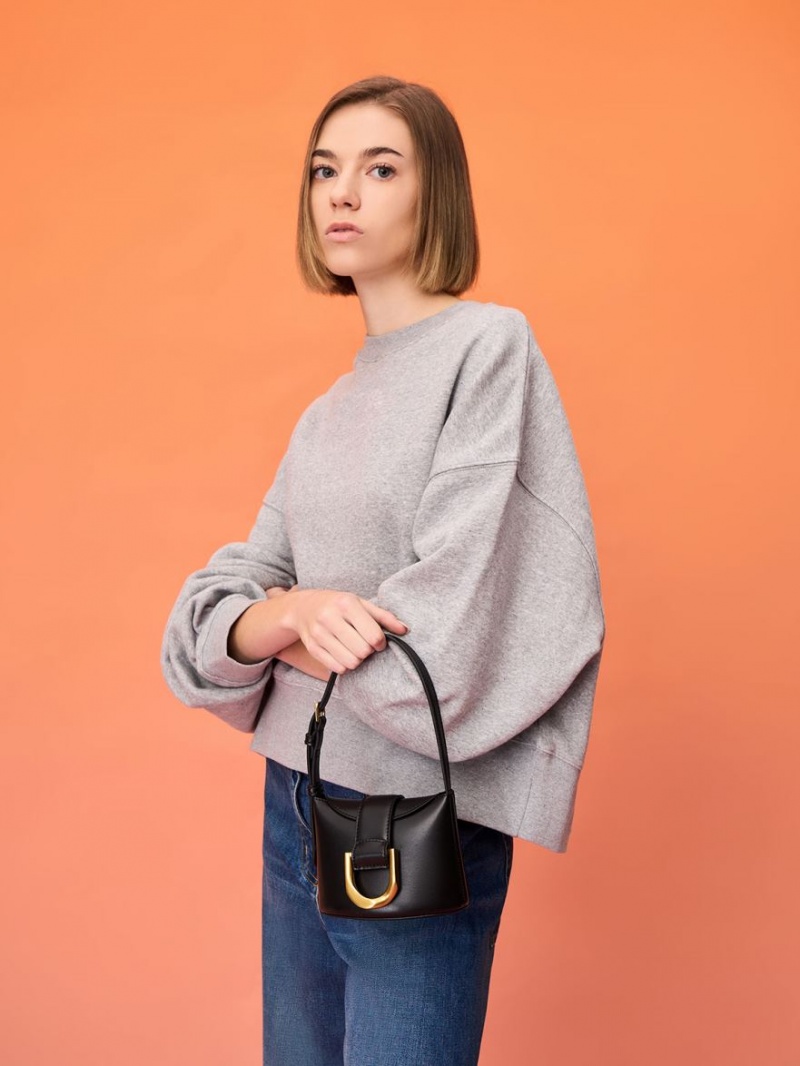 Geanta Galeata Charles & Keith Gabine Negrii | 347PAHWNK
