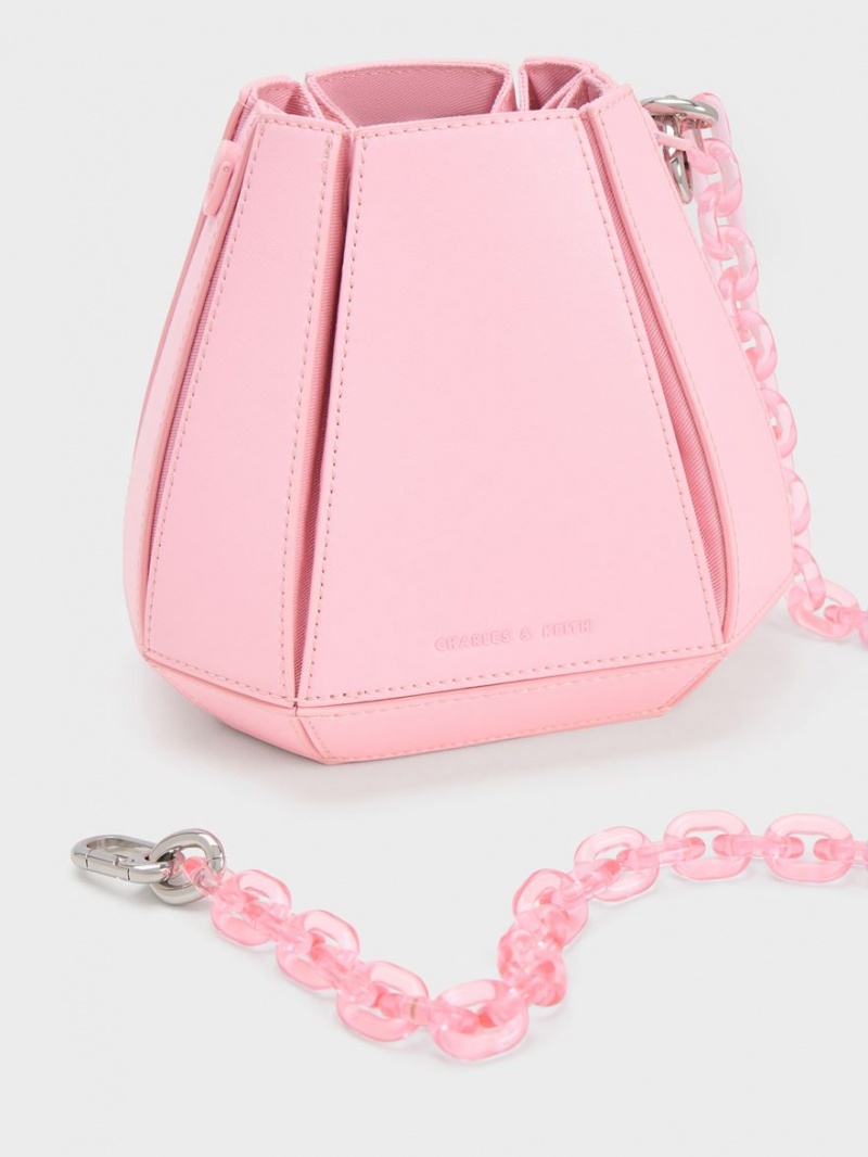 Geanta Galeata Charles & Keith Geometric Structured Roz Deschis | 297HWFIMO