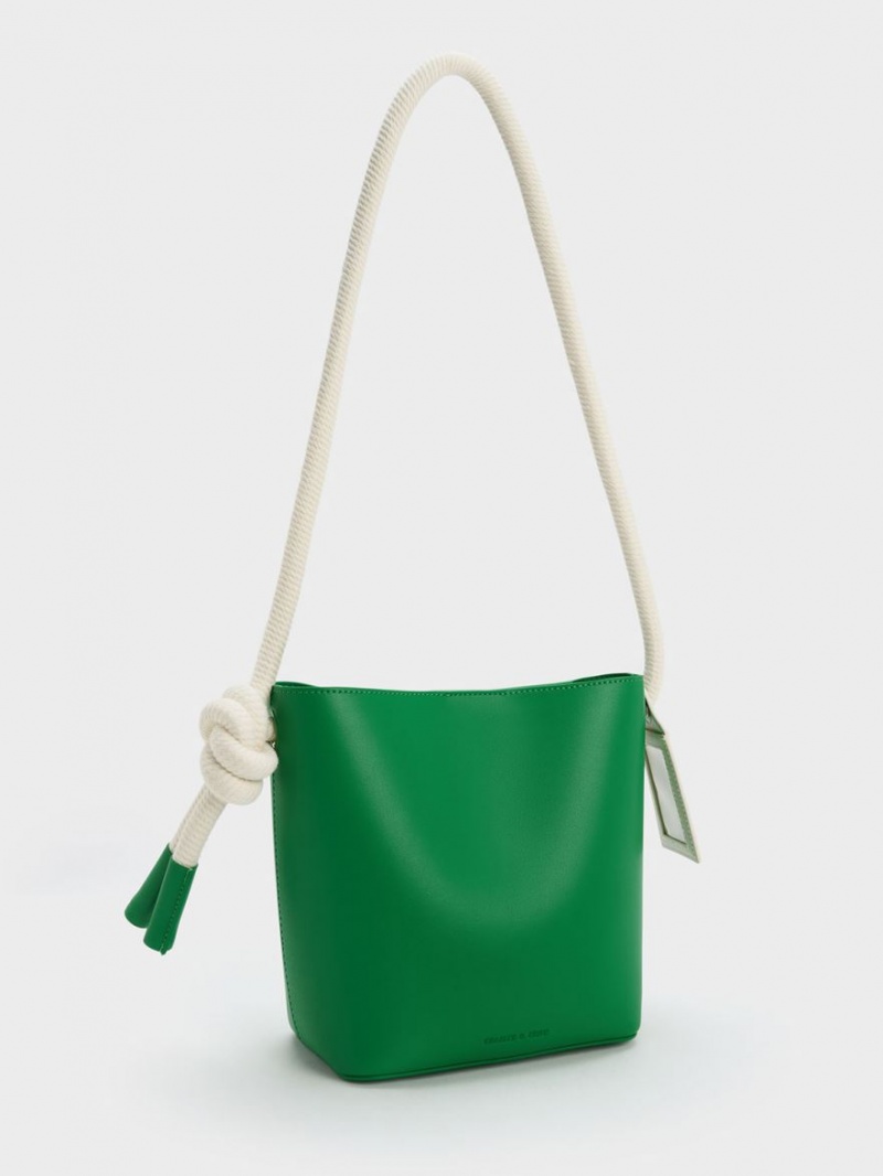 Geanta Galeata Charles & Keith Gwiana Knotted Verzi | 679EWCAIF