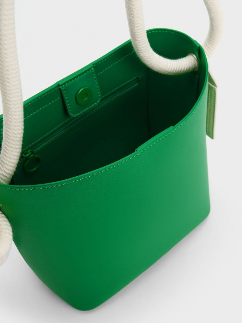 Geanta Galeata Charles & Keith Gwiana Knotted Verzi | 679EWCAIF