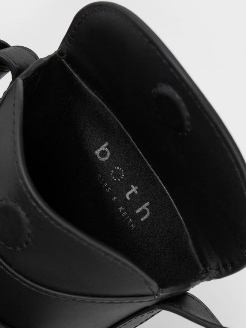 Geanta Galeata Charles & Keith Jules Piele Belted Negrii | 873KQELIF